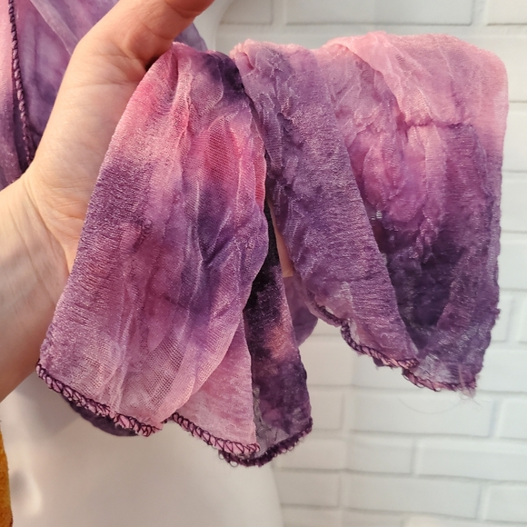 Tie Dye Sheer Neck Scarf Head Scarf Shoulder Wrap - Picture 3 of 7